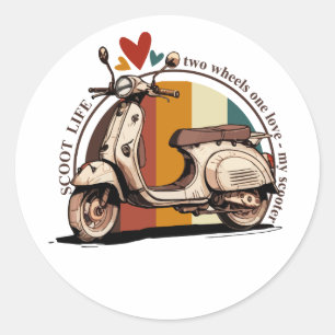 Scooter Life Runder Aufkleber