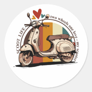 Scooter Life Runder Aufkleber
