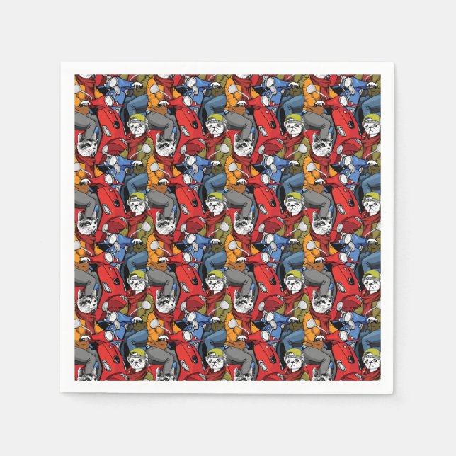 Scooter-Muster für Katzen und Hunde Serviette (Vorderseite)