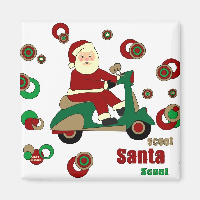 Scooter Père Noël Magnet (Devant)