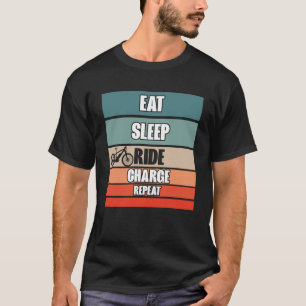 Scooter Rider Retro essen Sleep Ride Charge Wieder T-Shirt
