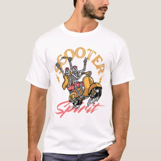 Scooter Spirit – Retro-Skelett-Fahrer-Design T-Shirt
