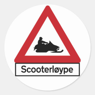 Scooter Track (1), Traffic Sign, Norwegen Runder Aufkleber