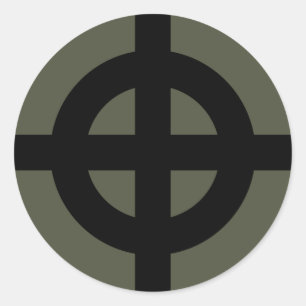 Scope Cacker, keltisches Kreuz, Stil 2 Runder Aufkleber