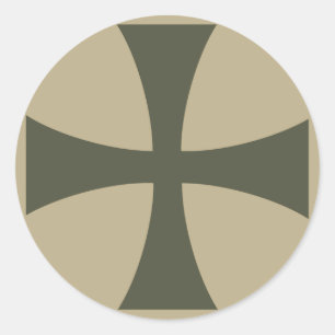 Scope Cap Sticker, Knights Templar Cross, Style 3 Runder Aufkleber