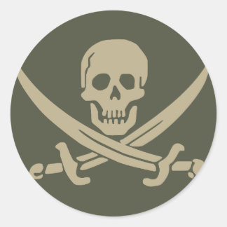 Scope Cap Sticker, Piratenflagge - Stil 8 Runder Aufkleber