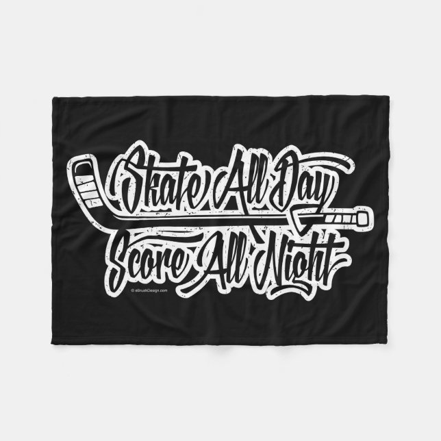 Score All Night (Hockey) Fleecedecke (Vorderseite (Horizontal))