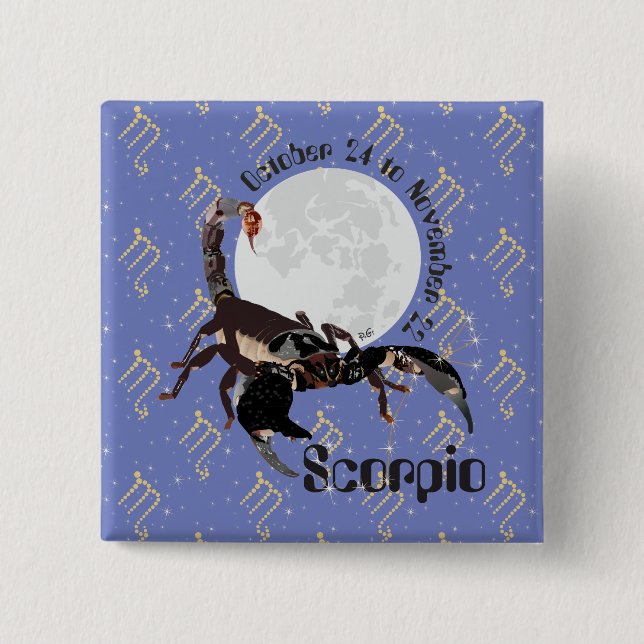 Scorpio 24. Oktober bis 22. November Button (Vorderseite)
