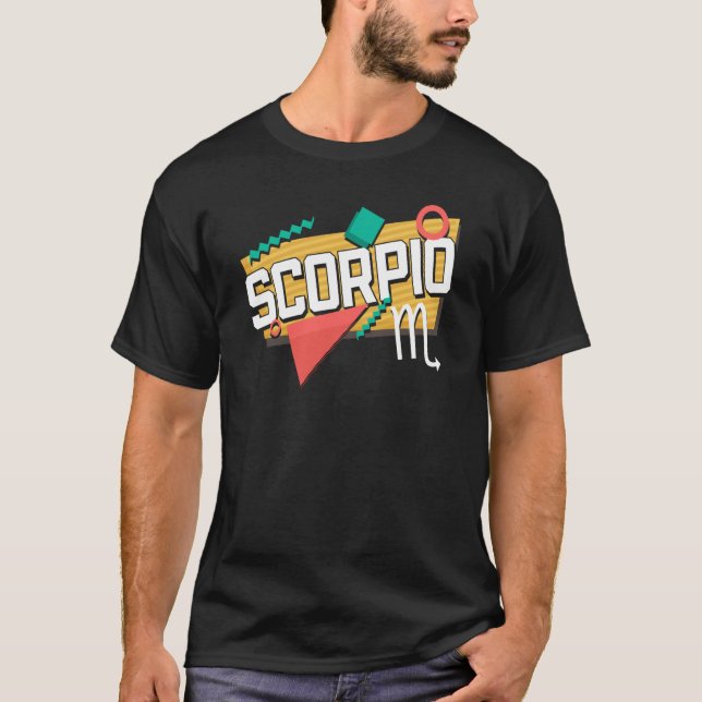 Scorpio 90s Horoscope Zodiac Sign Astrology T-Shirt (Vorderseite)