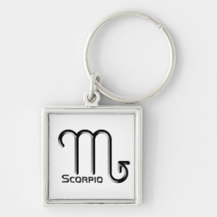 SCORPIO, abstrakte Gestaltung des Zodiac-Zeichens, Schlüsselanhänger