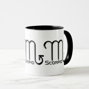 SCORPIO, abstrakte Gestaltung des Zodiac-Zeichens, Tasse