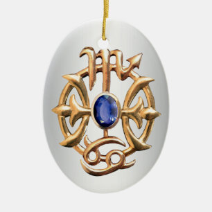 Scorpio and Pisces Medallion Keramik Ornament