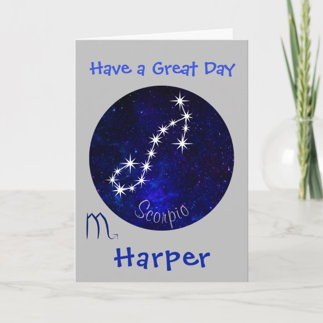 Scorpio Anniversaire, Horoscope Zodiac Carte Anniv (Devant)