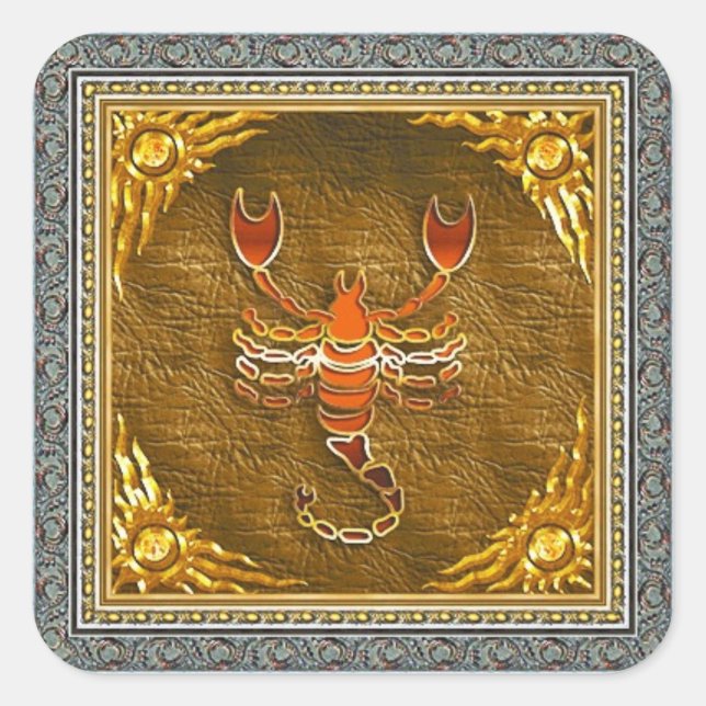 Scorpio-Aufkleber Quadratischer Aufkleber (Vorderseite)