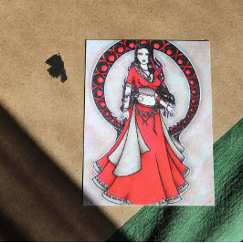 Scorpio Belly Dancer Gothic Moon Postkarte