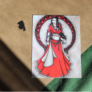Scorpio Belly Dancer Gothic Moon Postkarte