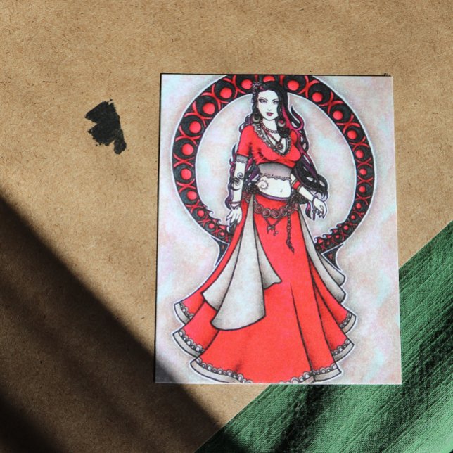 Scorpio Belly Dancer Gothic Moon Postkarte (Von Creator hochgeladen)