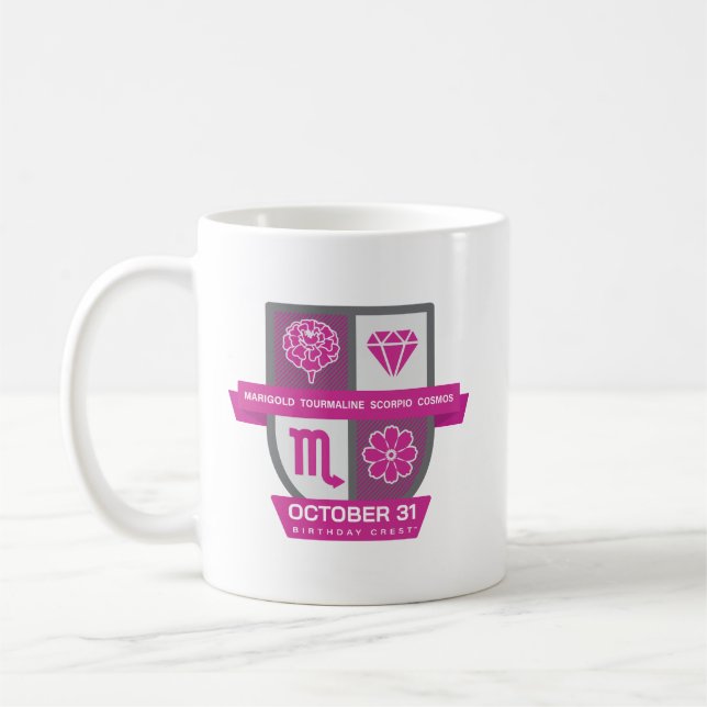 Scorpio Birthday Crest™ for October 24-31 Mug Kaffeetasse (Links)