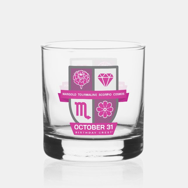 Scorpio Birthday Crest™ for October 24-31 Whiskyglas (Vorderseite)