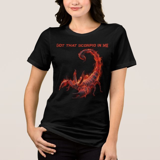 Scorpio Birthday Gift | Zodiac | Fiery Scorpion Tri-Blend Shirt (Vorderseite)