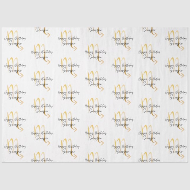 Scorpio Birthday Wrap Seidenpapier (Vorderseite)
