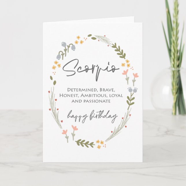 Scorpio Birthday Zodiac Star Sign Personalize Card Karte (Vorderseite)