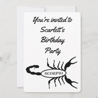 Scorpio Black Scorpion Sign Custom Geburtstag Einladung