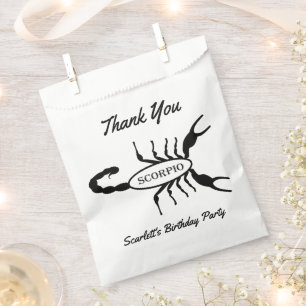 Scorpio Black Scorpion Sign Custom Geburtstag Geschenktütchen