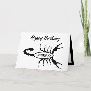 Scorpio Black Scorpion Sign Custom Geburtstag Karte