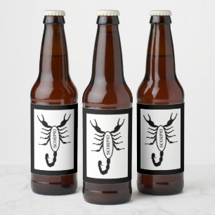 Scorpio Black Scorpion Star Sign Bierflaschenetikett