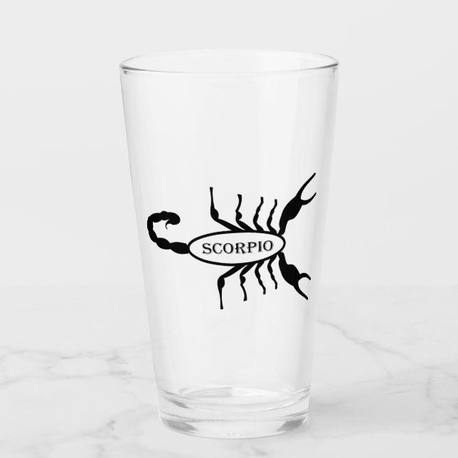 Scorpio Black Scorpion Star Sign Glas (Vorderseite)