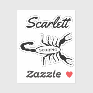 Scorpio Black Scorpion Star Sign Individuelle Name Aufkleber