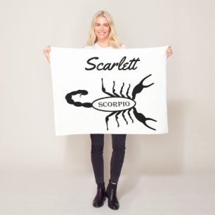 Scorpio Black Scorpion Star Sign Individuelle Name Fleecedecke