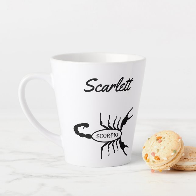 Scorpio Black Scorpion Star Sign Individuelle Name Milchtasse (Beispiel)