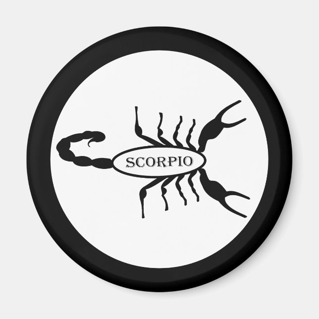 Scorpio Black Scorpion Star Sign Magnet (Vorne)