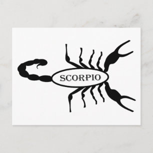 Scorpio Black Scorpion Star Sign Postkarte