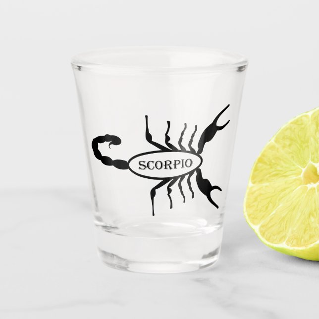 Scorpio Black Scorpion Star Sign Schnapsglas (Vorderseite)