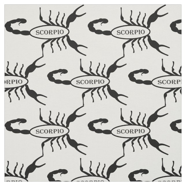 Scorpio Black Scorpion Star Sign Stoff (Muster)