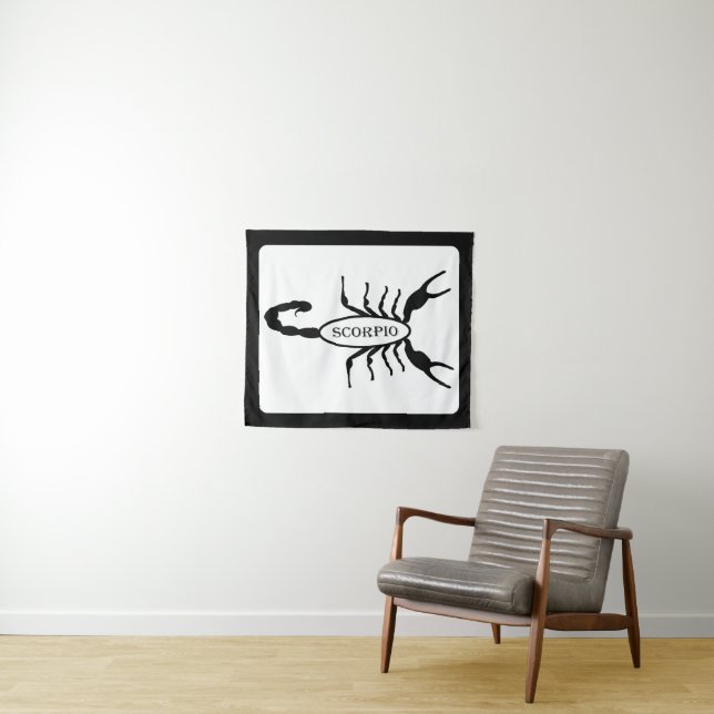 Scorpio Black Scorpion Star Sign Wandteppich (Beispiel (Horizontal))