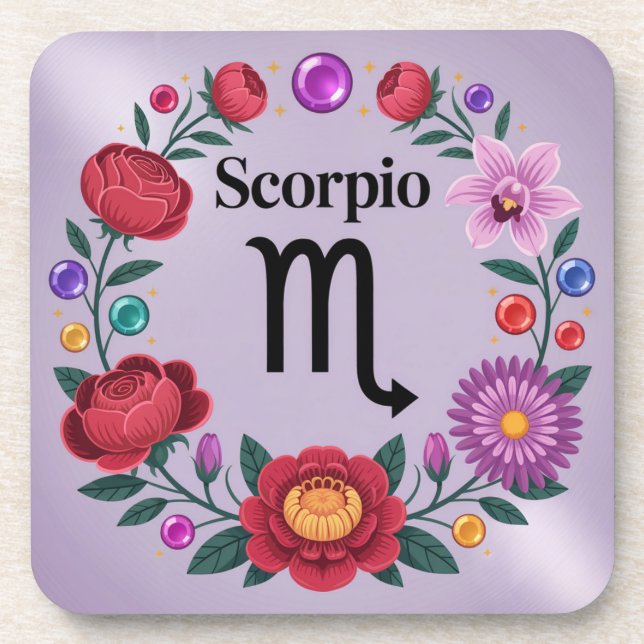 Scorpio Blume Gems Untersetzer Set (Vorderseite)