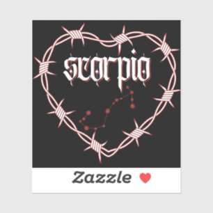 Scorpio Constellation Gothic Barbed Wire Design Aufkleber