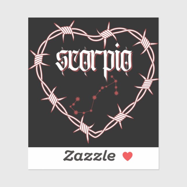 Scorpio Constellation Gothic Barbed Wire Design Aufkleber (Blatt)