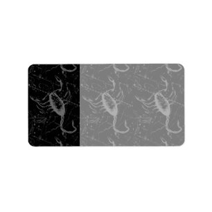 Scorpio Constellation Hevelius 1690 auf Schwarz Adressaufkleber