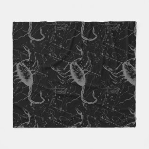 Scorpio Constellation Hevelius 1690 auf Schwarz Fleecedecke