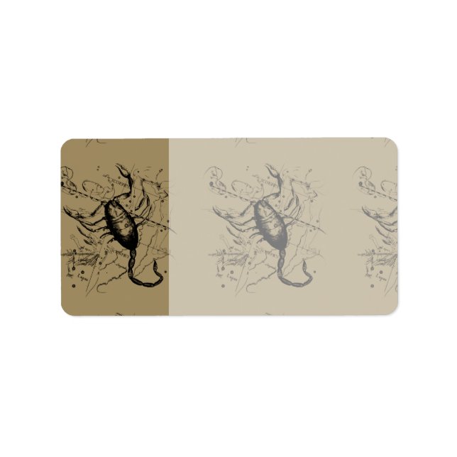 Scorpio Constellation Hevelius 1690 Dekor Adressaufkleber (Vorne)