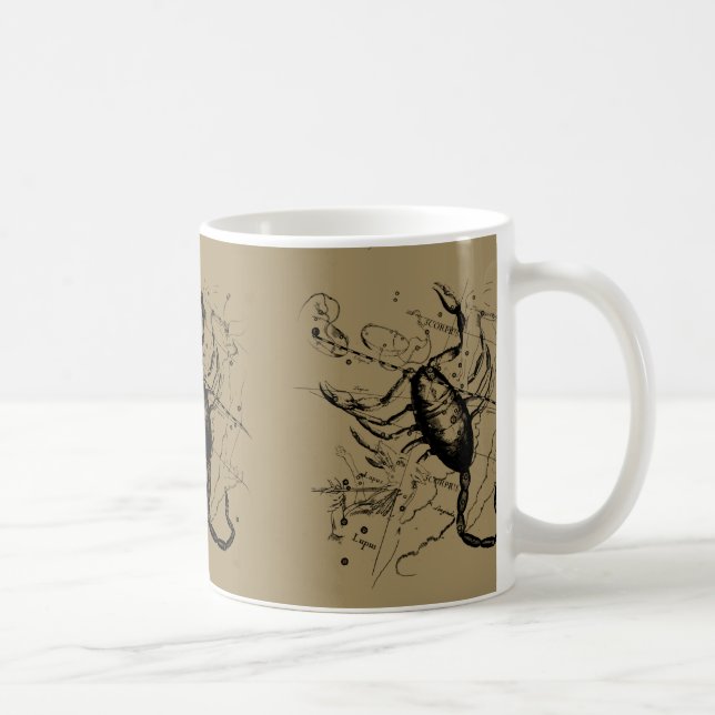 Scorpio Constellation Hevelius 1690 Gravur Kaffeetasse (Rechts)