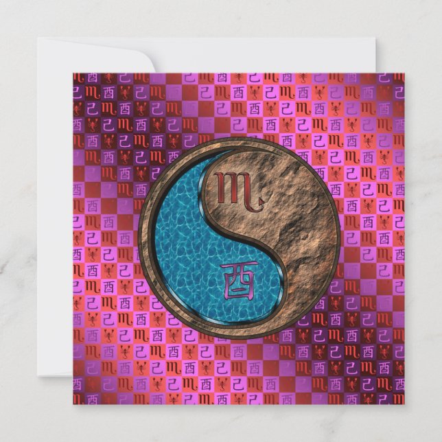 Scorpio & Earth Rooster Karte (Vorderseite)