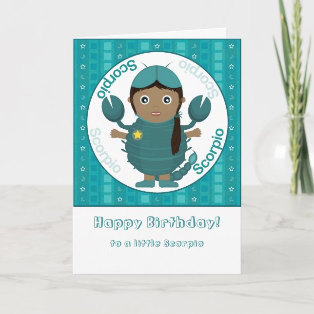 Scorpio Girl - Happy Birthday Karte (Vorderseite)