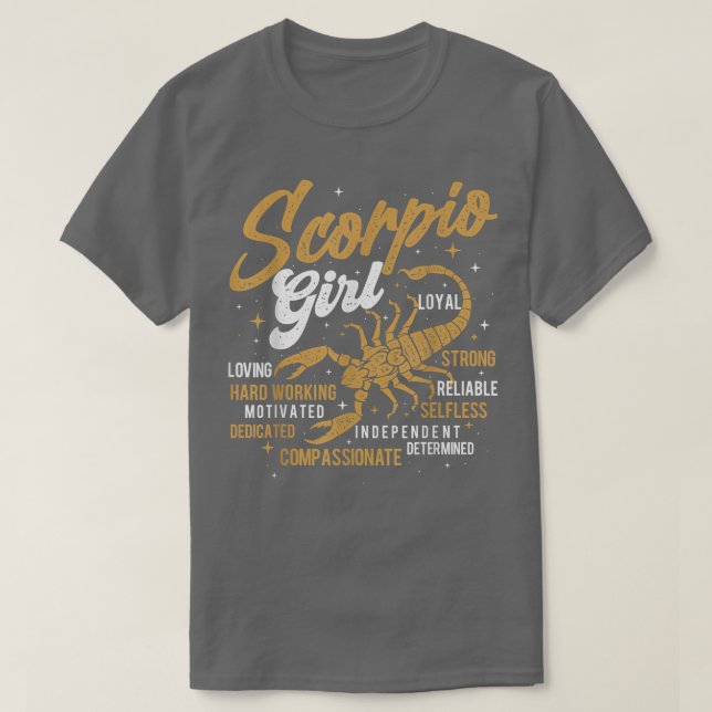 Scorpio Girlhoroscope Astrologie Zodiac Sign Birth T-Shirt (Design vorne)