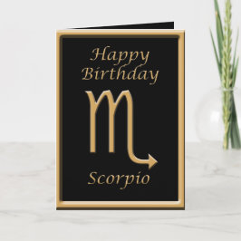 Scorpio Gold Symbol Black Birthday Grußkarte Karte